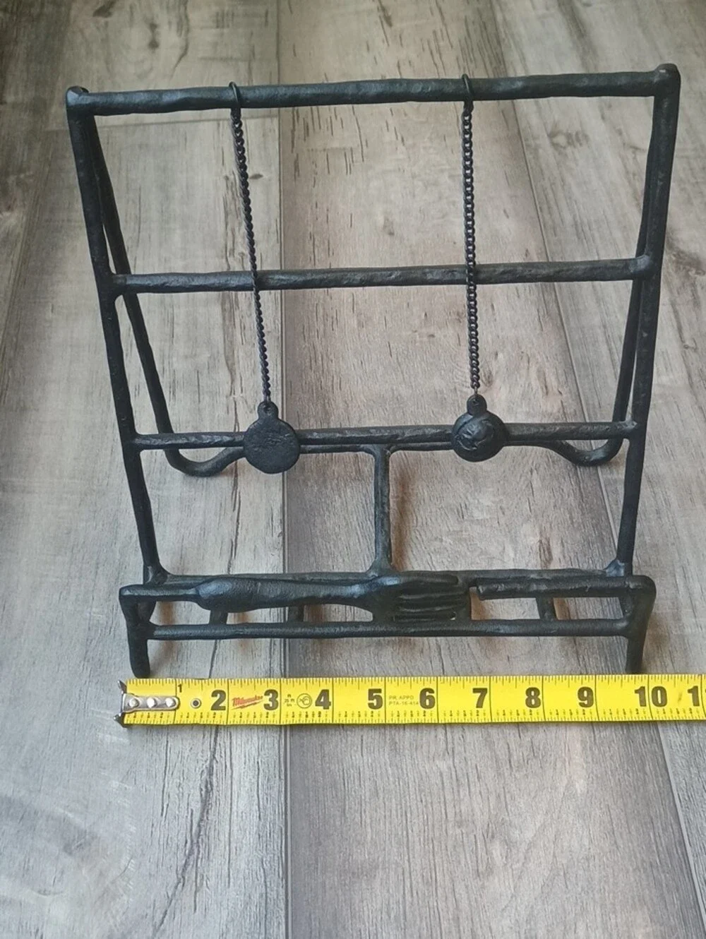 Black Cast  Cookbook Stand Holder with Fork Accent